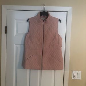 Talbots Dusty Rose Diamond-Quilted Vest -sz Med